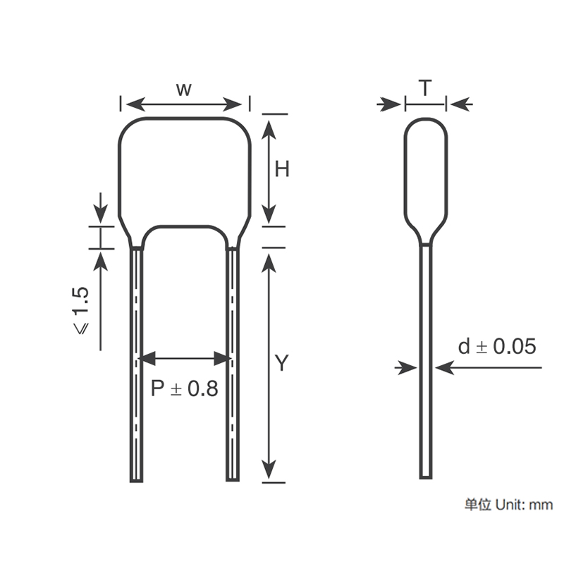 Tụ điện màng polyester kim loại dòng CL21