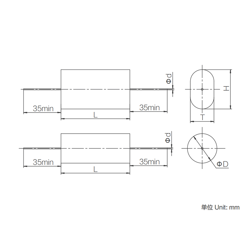 Tụ điện màng Polypropylene kim loại hóa dòng CBB20 (loại hướng trục)