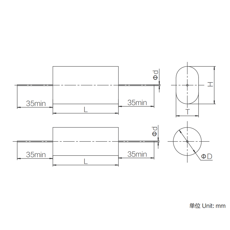 Tụ điện màng polyester kim loại CL20 (loại hướng trục)