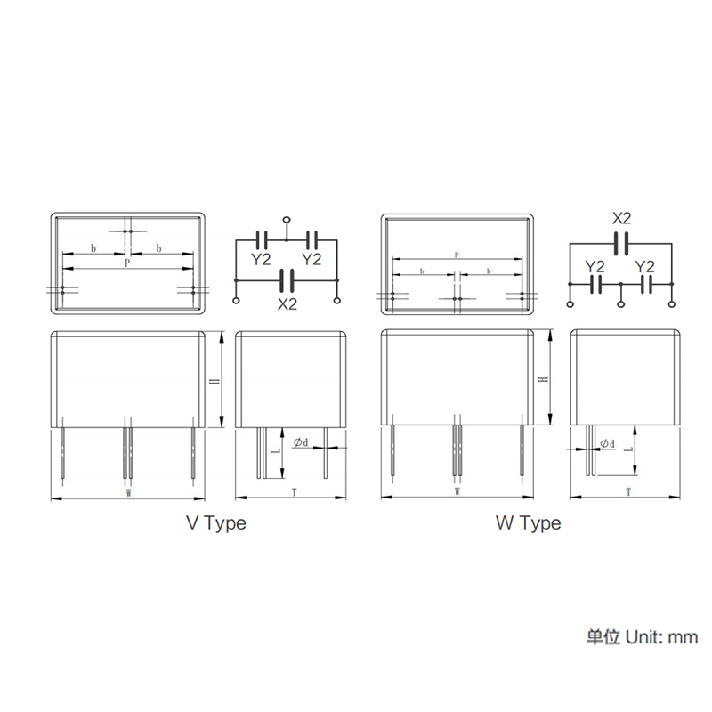 Mô-đun tụ điện dòng MKP X2Y để triệt tiêu nhiễu điện từ (Lớp X2+Y)
