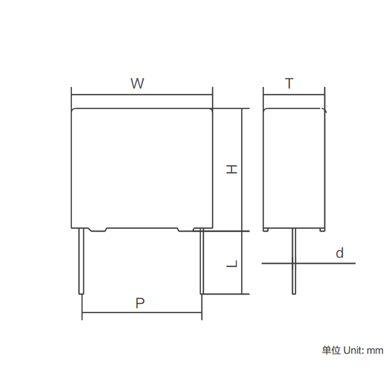 Tụ điện màng polyester kim loại dòng MKT21 (Loại hộp)