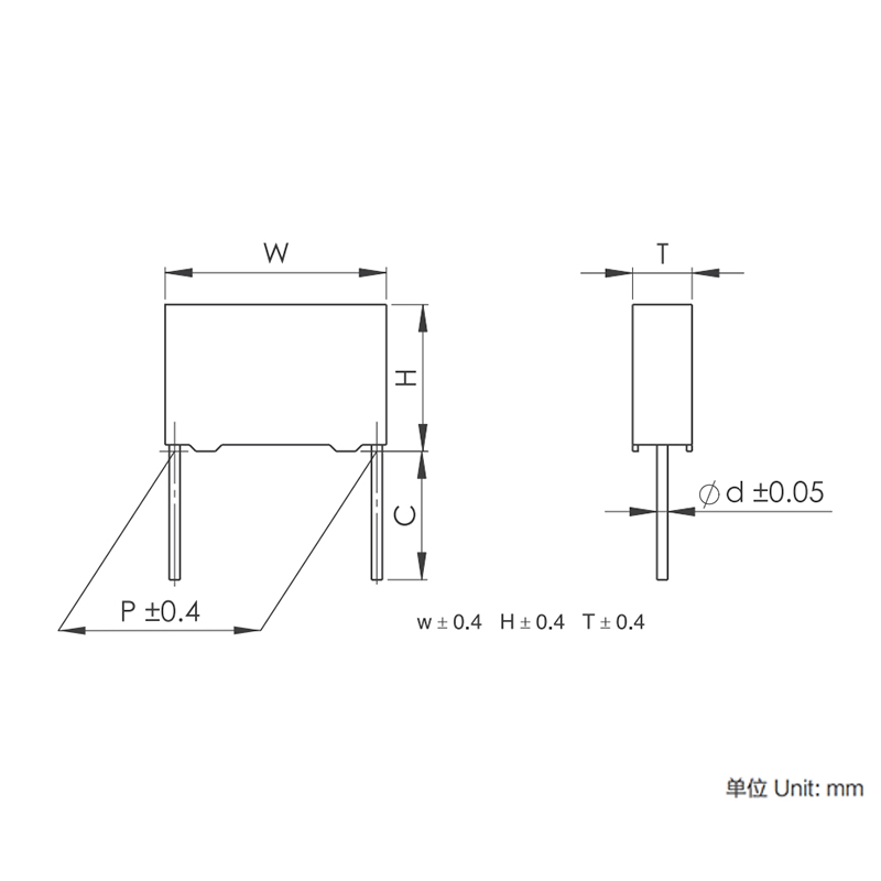 Tụ điện màng Polypropylen kim loại hóa hai mặt dòng MMKP82 (Loại hộp)